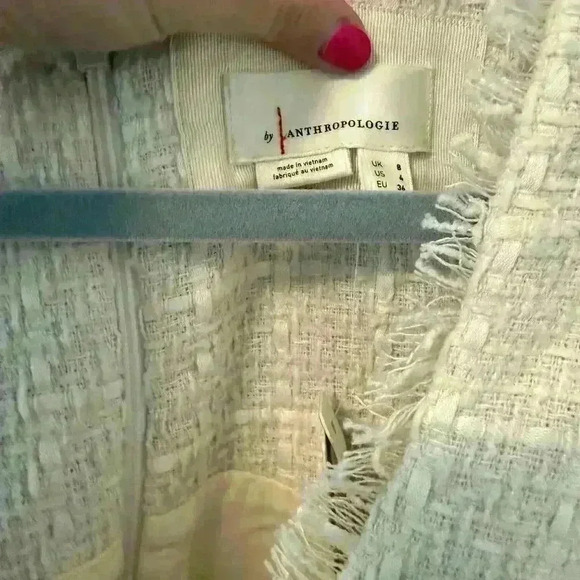 NWT Anthropologie Scoop Neck Tweed Mini Dress Size 4 - Picture 2 of 5